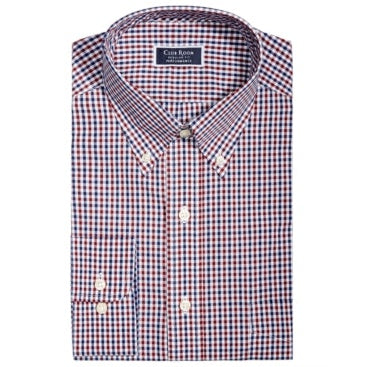 Club Room Mens Classic/Regular Fit  Multi Gingham Dress Shirt