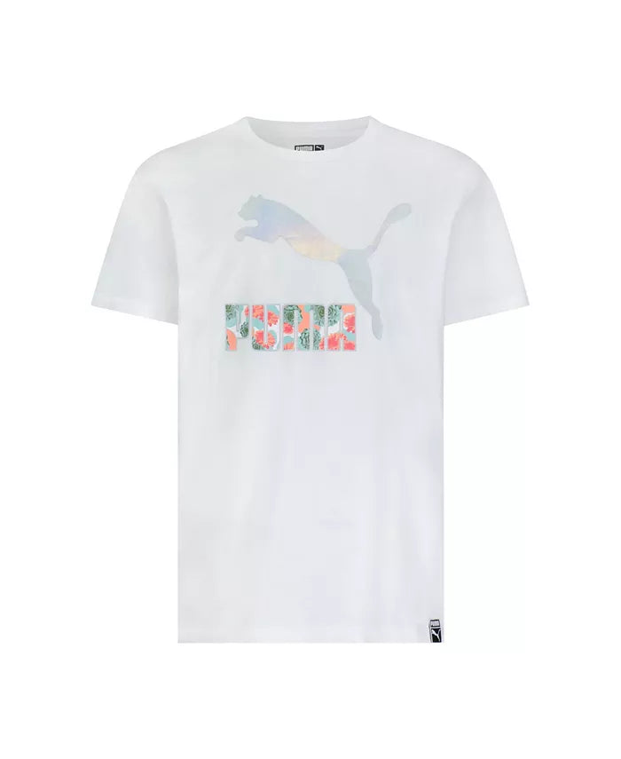 PUMA Big Girls Flower Aura Pack Graphic T-shirt, Size Large