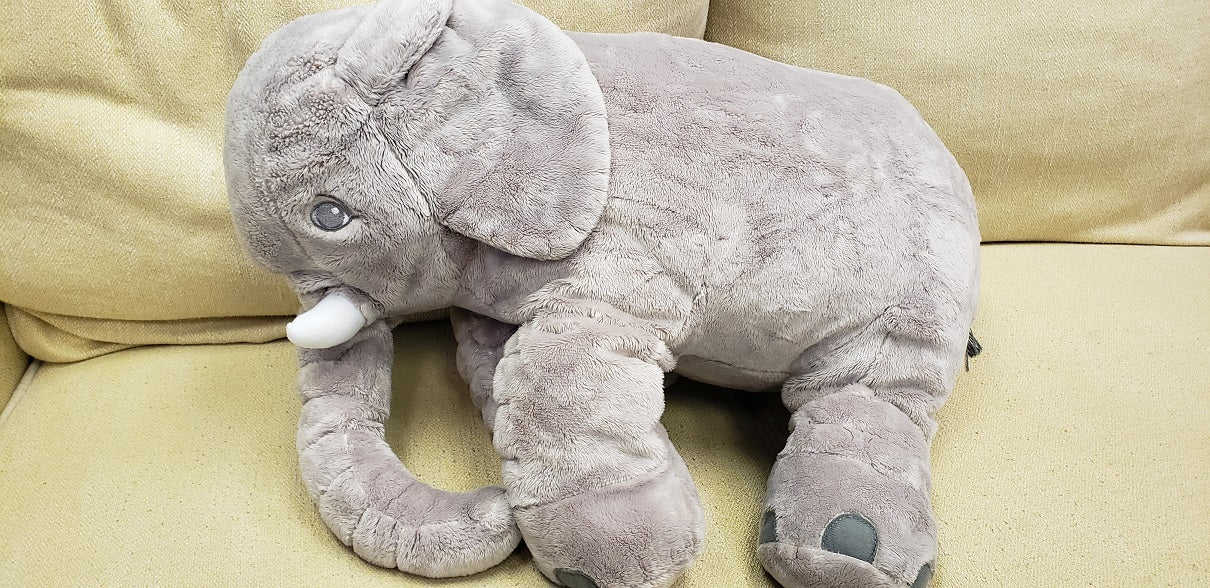 Lot of 2 Stuffed Elephant Plush Animal Toy Stuffed Animal (Grey)