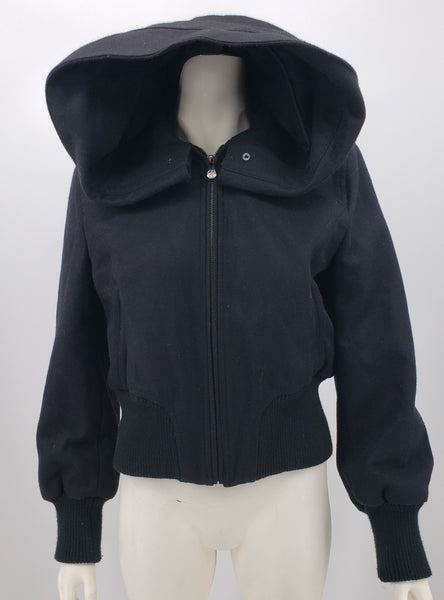 Sean John Hooded Jacket Coat Women's Wool Hooded Jacket, Size Large