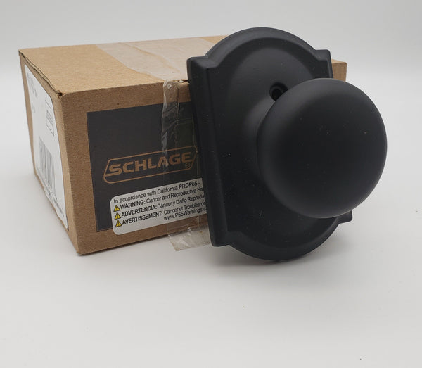 Schlage F170-PLY-CAM Plymouth Non-Turning One-Sided Dummy Door Knob  Matte Black