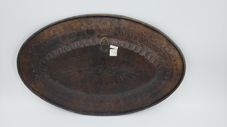 Fair Trade Wall Hanging Large Oval Etched Indian Tray