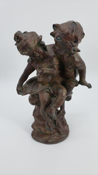 Vintage Style Twin Cherub Statue