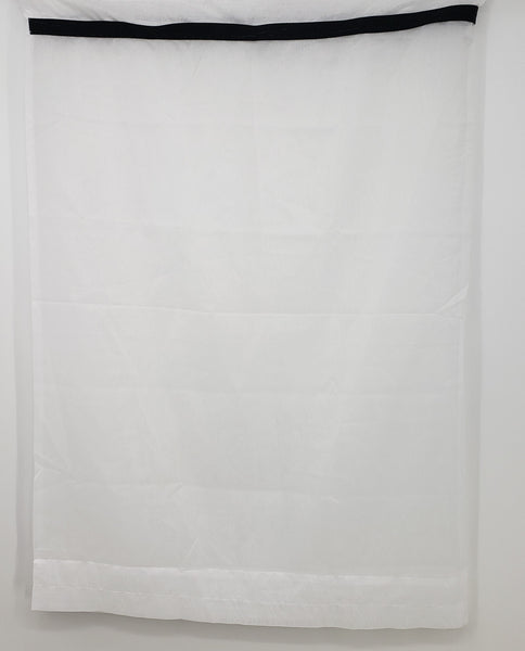 Polyester Sheer Rod Pocket Curtain Panel with Fabric Embellishments