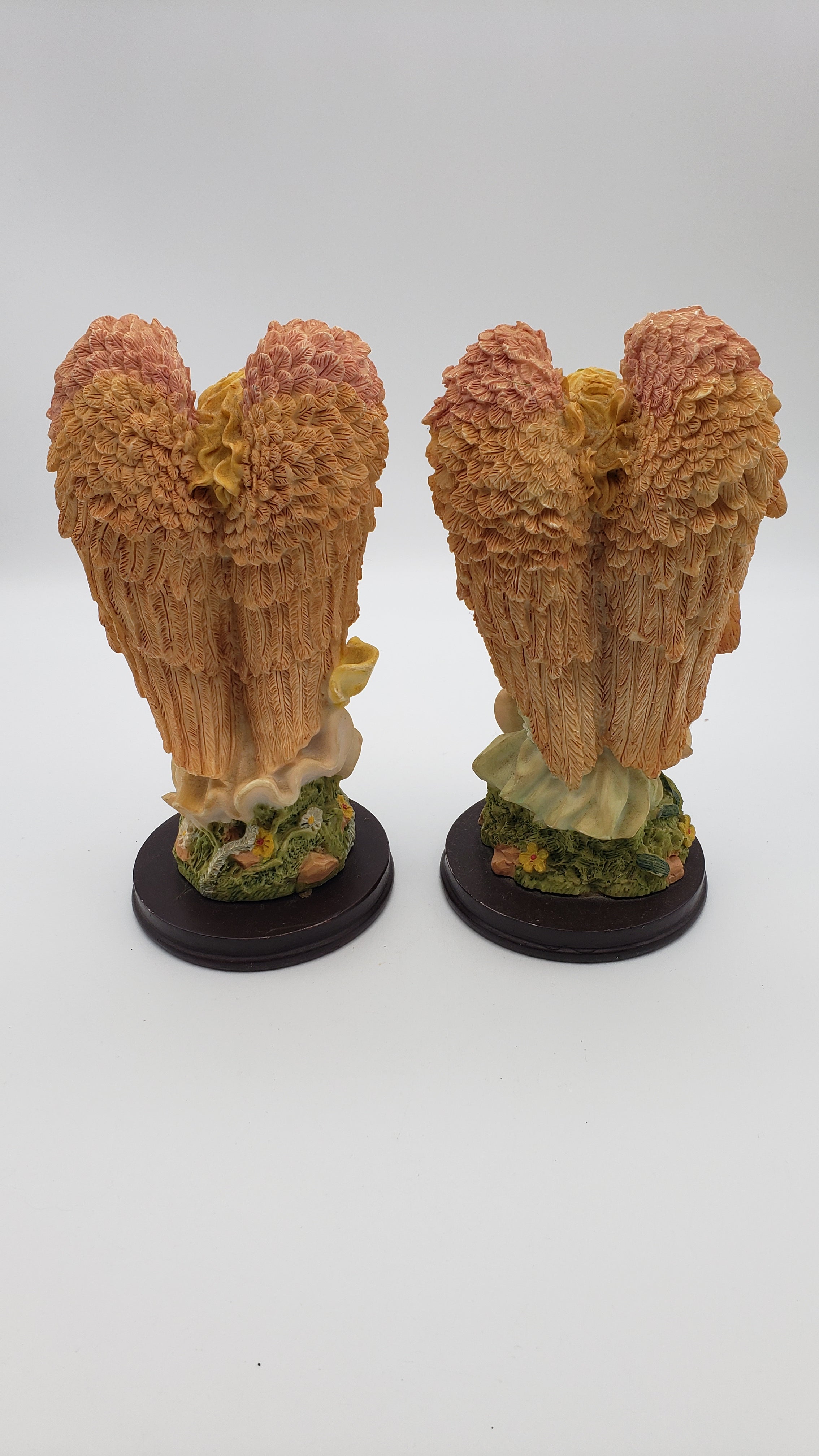 Set of 2 8in Resin Garden Angel Figurines