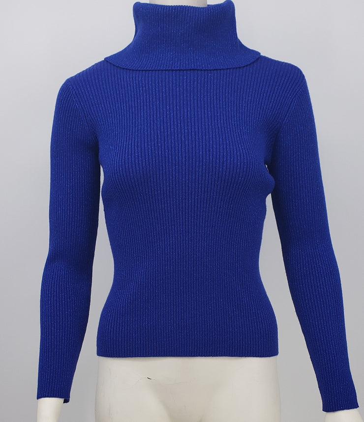Outfit petite small metallic blue sweater