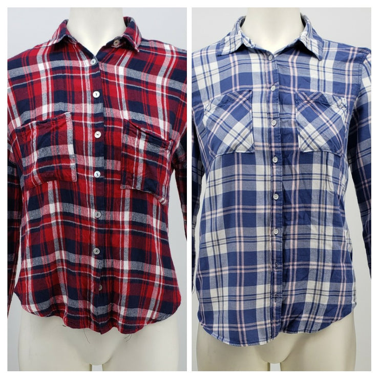 Charlotte Russe and Aeropostale Womens Plaid Shirts lot of 2, Size Small