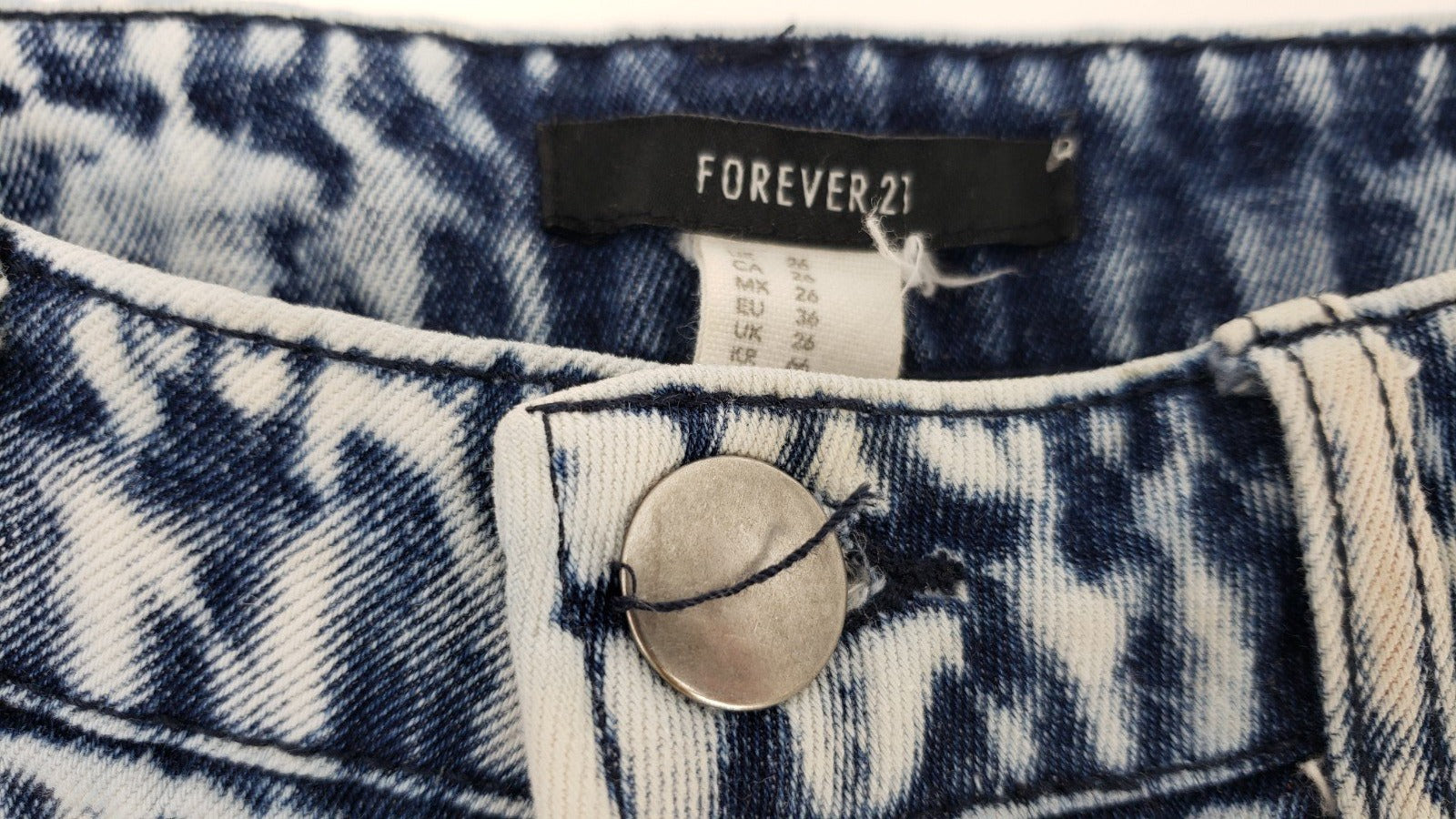 Forever 21 Denim Distressed Shorts, Size 26