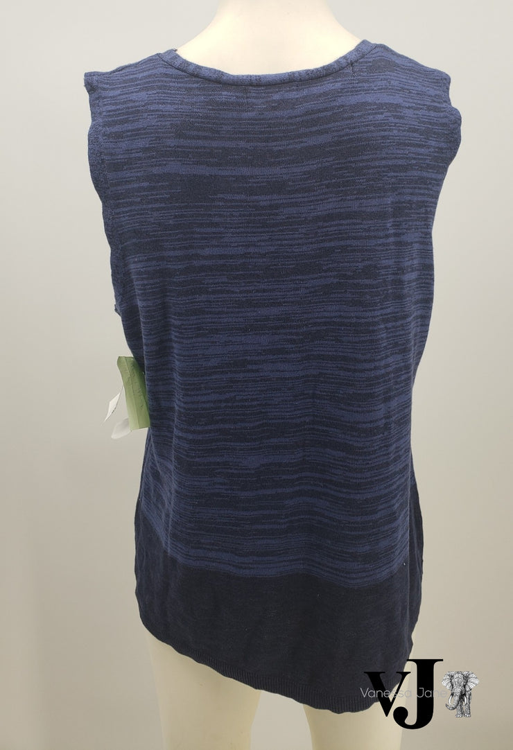 Style & Co Sleeveless Printed V-Neck Sweater, Size Large
