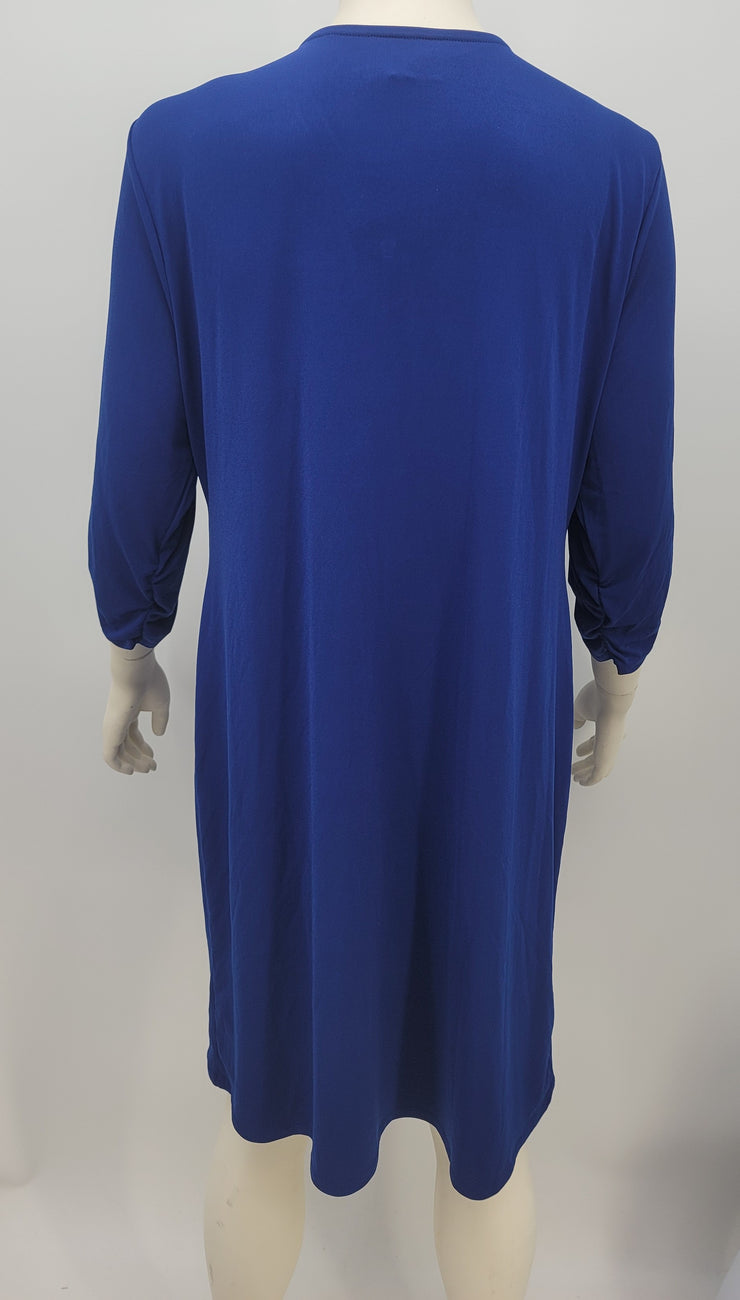 Jm Collection Zip-Neck a-Line Dress, Blue, Size XXL