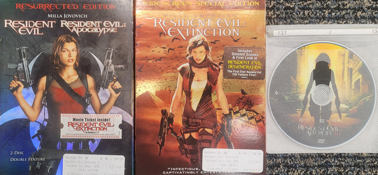Resident Evil 4 Title DVD Combo: Resurrected Edition, Extinction, Afterlife 3D