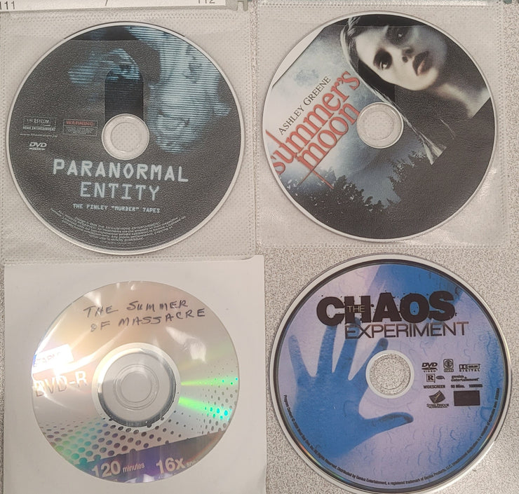 Horror DVD 4 Pk: Paranormal Entity, Summers Moon, Summer Massacre, Chaos Expermt