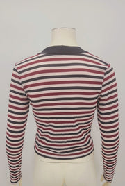 Ultra Flirt Juniors Striped Ribbed Top, Size Large