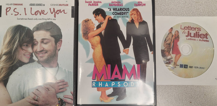 RomCon DVD Triple Play: Letters to Juliet, Miami Rhapsody, PS I Love You