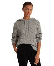 Lauren Ralph Lauren Metallic Cable-Knit Cotton Hoodie Sweater