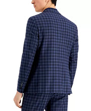 Ax Armani Exchange Mens Slim-Fit Navy Buffalo Plaid Wool Suit Jacket, Size 40S