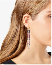 Style and Co Gold-Tone Beaded Multi-Strand Linear Drop Earrings