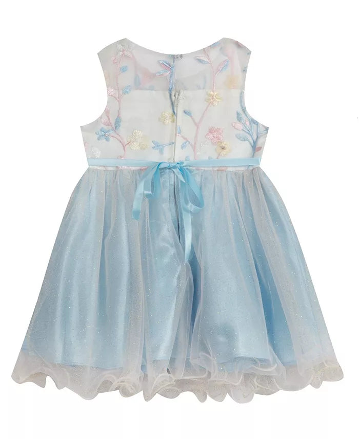 Rare Editions Baby Girls Embroidered Illusion Dress, Size 24Months