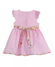 Rare Editions Baby Girls Lurex Seersucker Flutter Sleeve Dress,Pink, 3-6Months