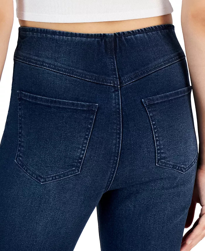 Tinseltown Womens Pull-On Frayed-Hem Flare-Leg Denim Jeans, Size 7