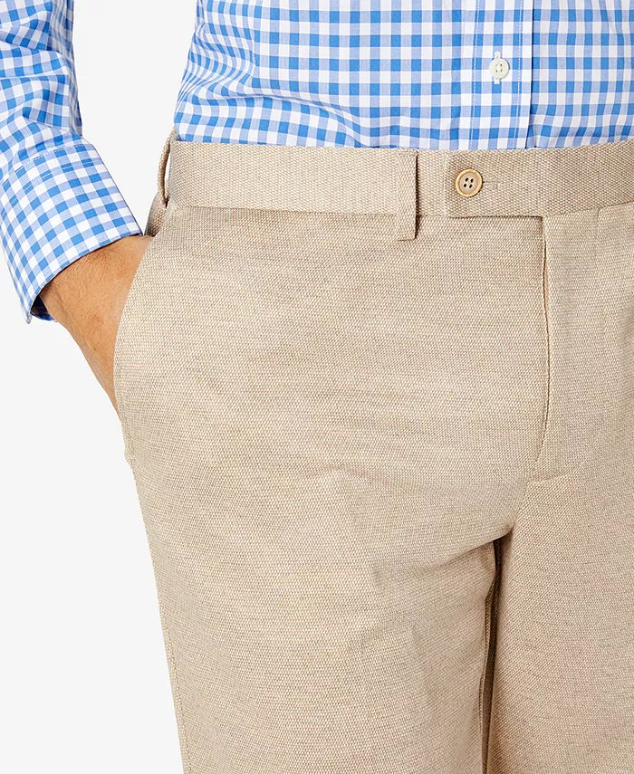 Tallia Mens Slim-Fit Knit Suit Pants – Cream, Size 34WX30L