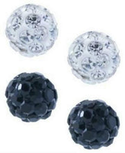 Giani Bernini Crystal 4mm 2-Pc Set Pave Stud Earrings Sterling Silver and Black