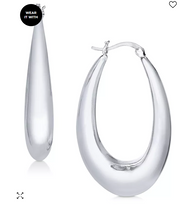 And Now This Large Silver Plated Polished Graduated Puff Medium Hoop Earrings
