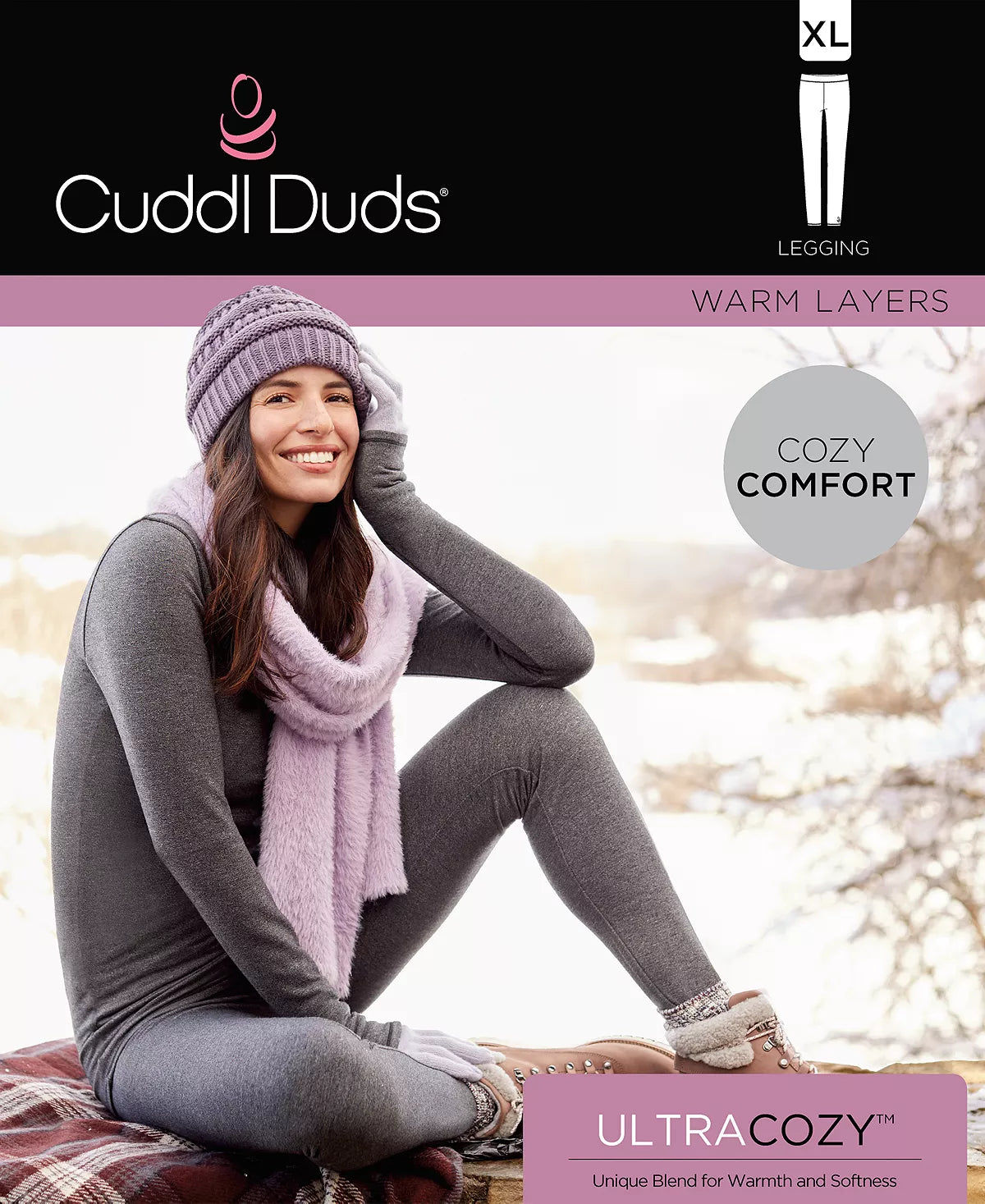 Cuddl Duds Ultra Cozy Jogger Pants, Size Large