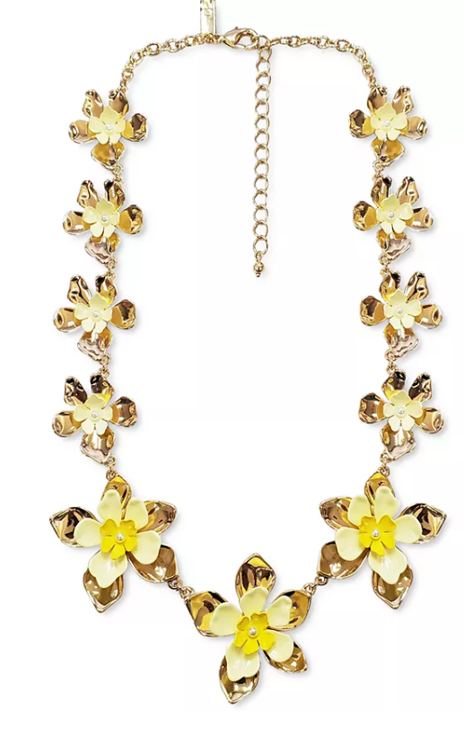 Inc Gold-Tone Yellow Flower All Around Necklace, Choose Sz/Color