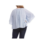 Karen Kane Womens Plus Santorini Striped Tassel Pullover Top, Size 3X
