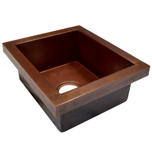 Native Trails Manhattan 17 x 15 Single Basin Drop In 16-Gauge Copper Bar Sink