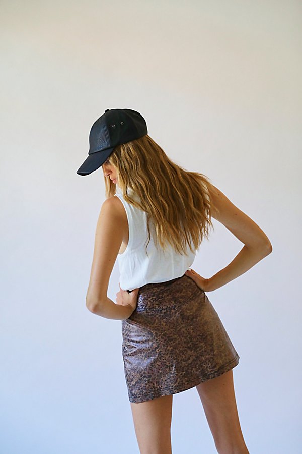 Free People Printed Fake Out Faux Wrap Skirt in Black, Tan, Size 6