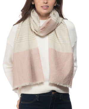 Inc Womens Plaid Colorblock Muffler Scarf Pink O/S