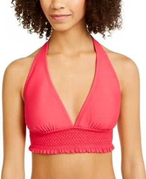 Tommy Hilfiger Smocked Halter Bikini Swim Top