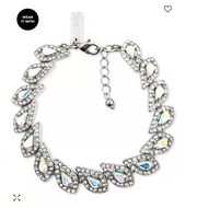 Inc International Concepts Silver-Tone Crystal Teardrop Flex Bracelet