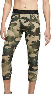 Nike Men’s Pro Dri-Fit Camouflage 3/4 Leggings, L/Green