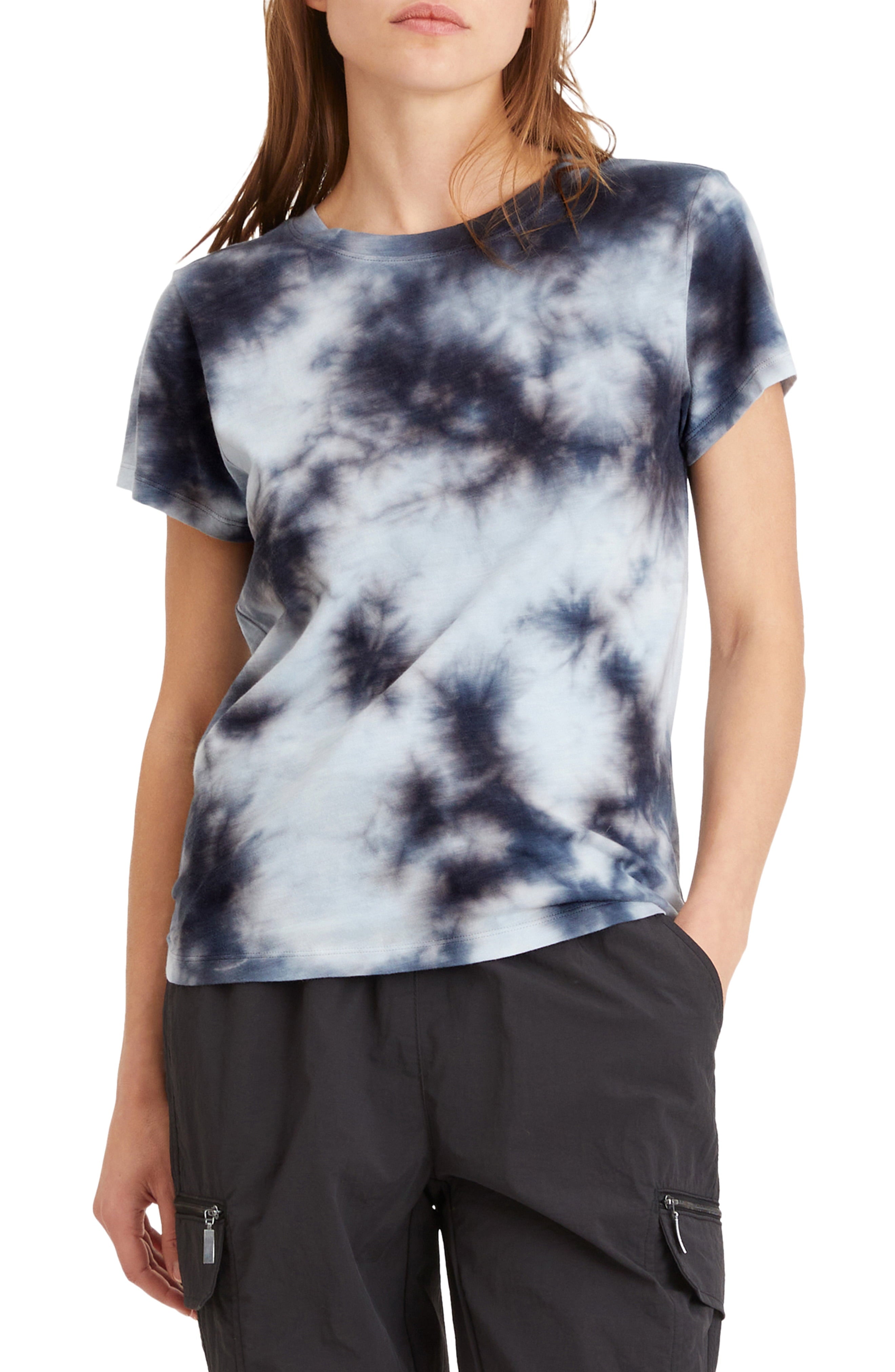 Sanctuary the Perfect Tee Tie Dye Blue, Size Medium