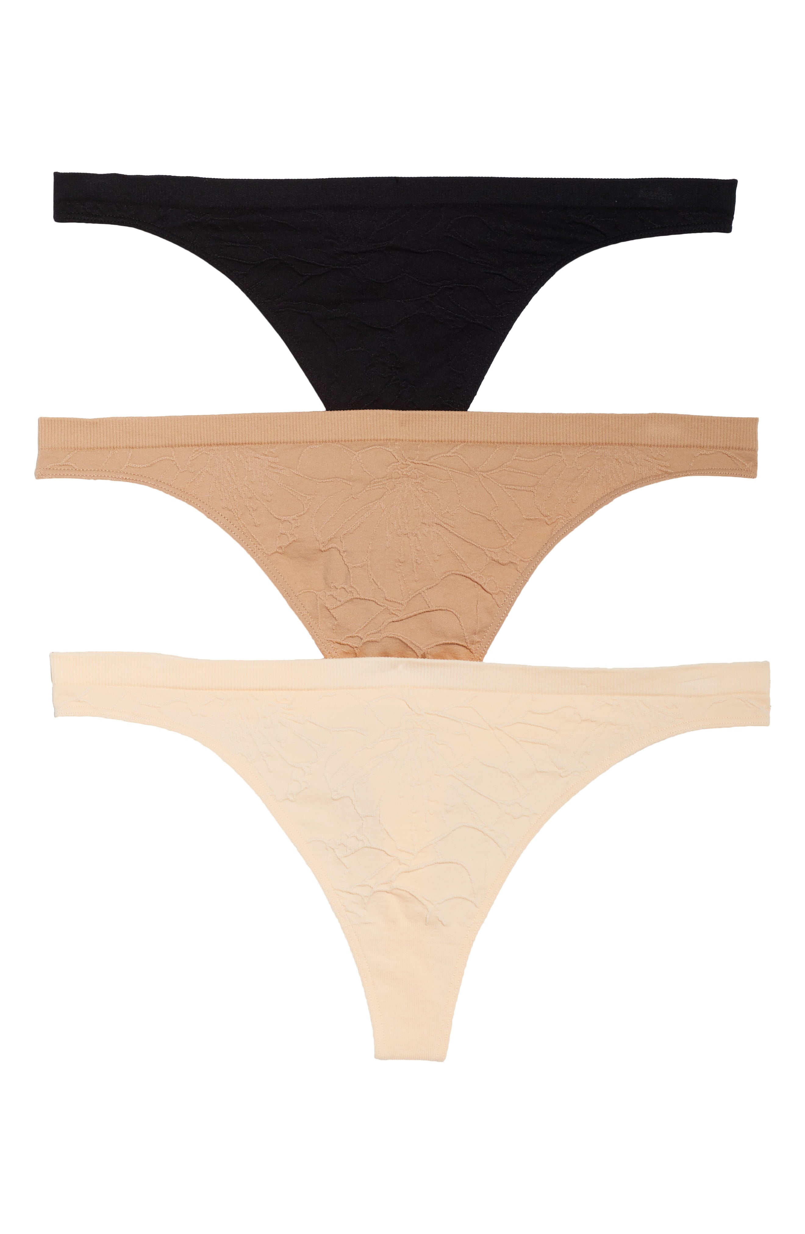 Honeydew Womens Keagan Thong, Pack of 3 - Black, Java, Seashell