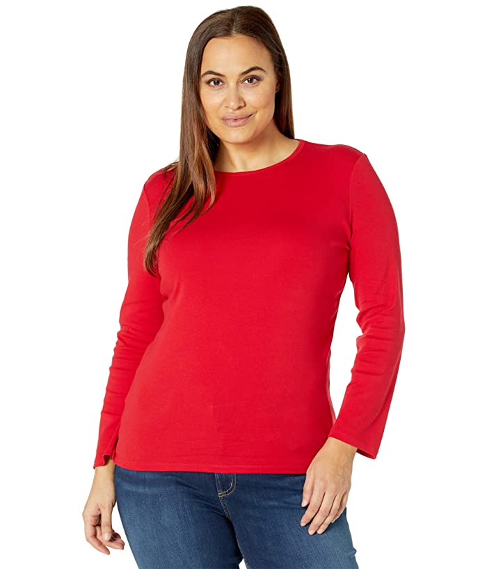 Lauren Ralph Lauren Plus Size Cotton-Blend Long Sleeve Top, Size 1X