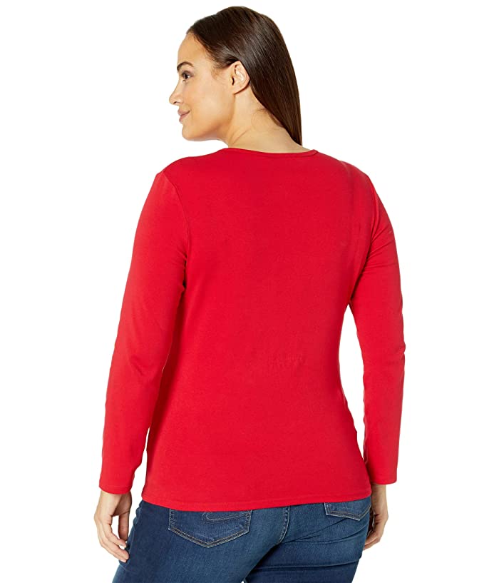 Lauren Ralph Lauren Plus Size Cotton-Blend Long Sleeve Top, Size 1X