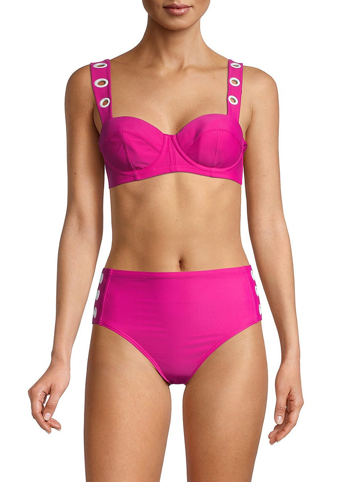 DKNY Grommet-Strap Underwire Bikini Top