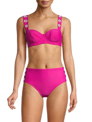 DKNY Grommet-Strap Underwire Bikini Top