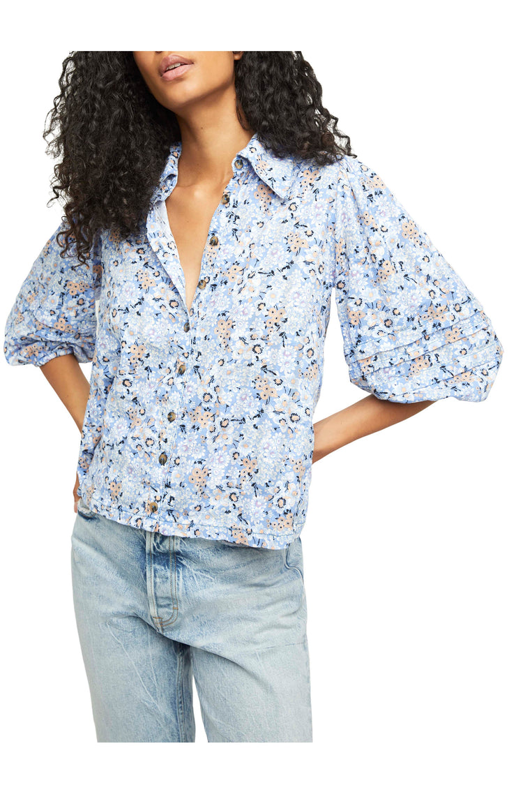 Free People Happy Days Floral Blouse, Size Small
