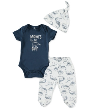 Chickpea Baby Boys 3-PC. Cotton Bodysuit, Pants & Hat Set