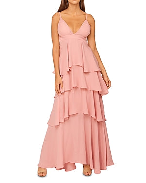 Gracia Flare Layered Maxi Dress, Size Medium