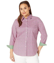 Lauren Ralph Lauren Plus Size Easy Care Paisley Cotton Shirt, Size 2X