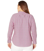 Lauren Ralph Lauren Plus Size Easy Care Paisley Cotton Shirt, Size 2X