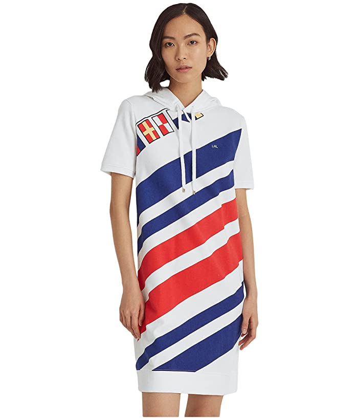 Lauren Ralph Lauren Flags and Stripes French Terry Dress, Size Medium