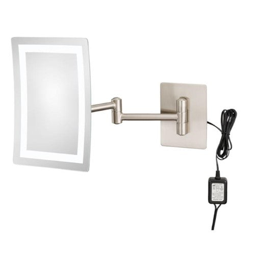 Kimball and Young Single-Sided Chrome LED Rectangular Wall Mirror - Hardwired