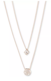Givenchy Scattered Crystal Adjustable Two-Row Pendant Necklace, 16 + 3″ Extender